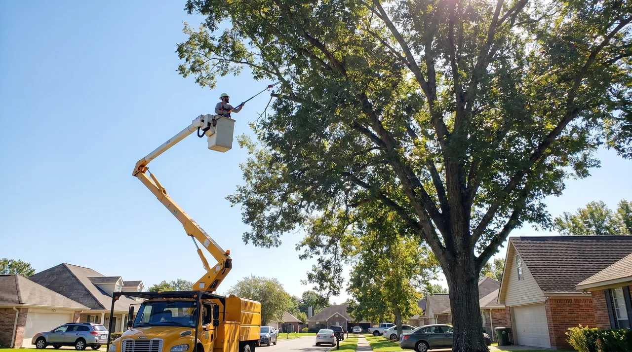 Bucket truck canopy trimming in Wellington Florida